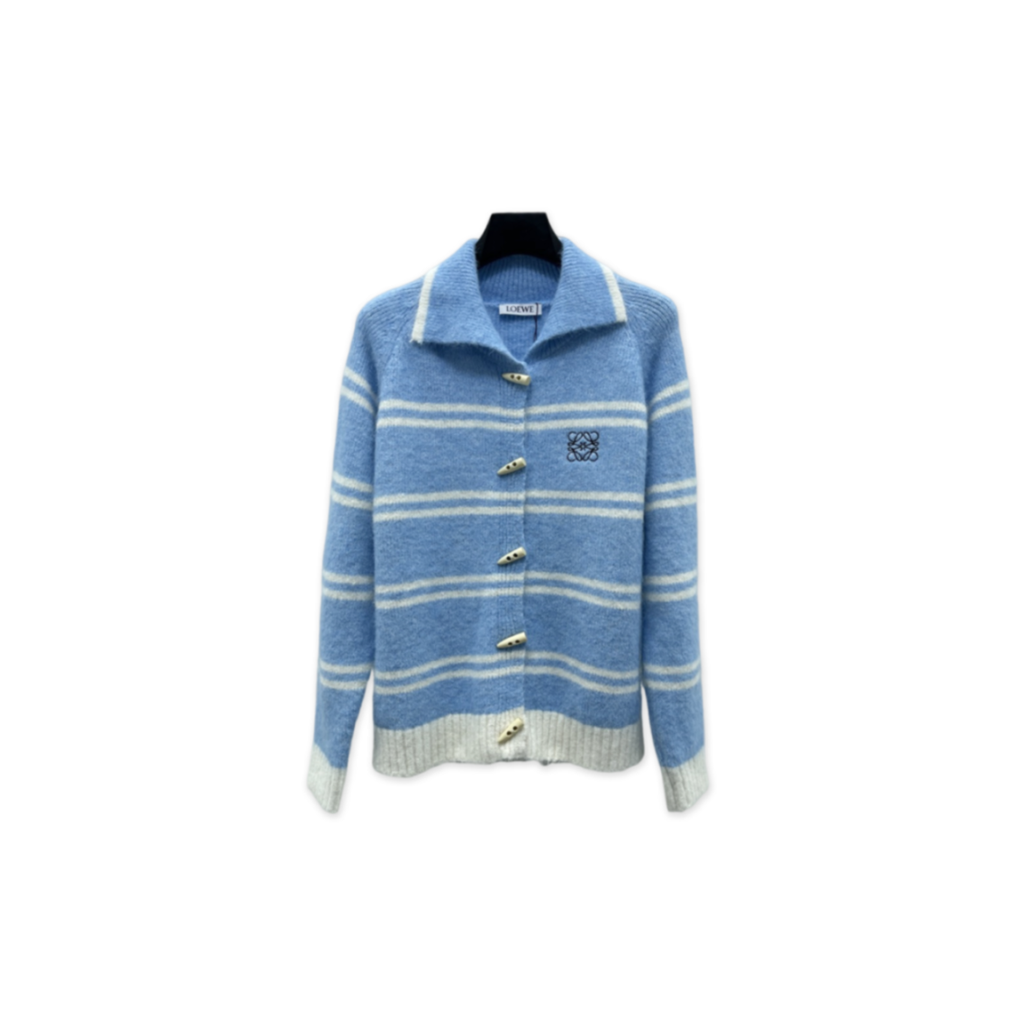 LOEWE COLLARED STRIPED LONG-SLEEVED CARDIGAN